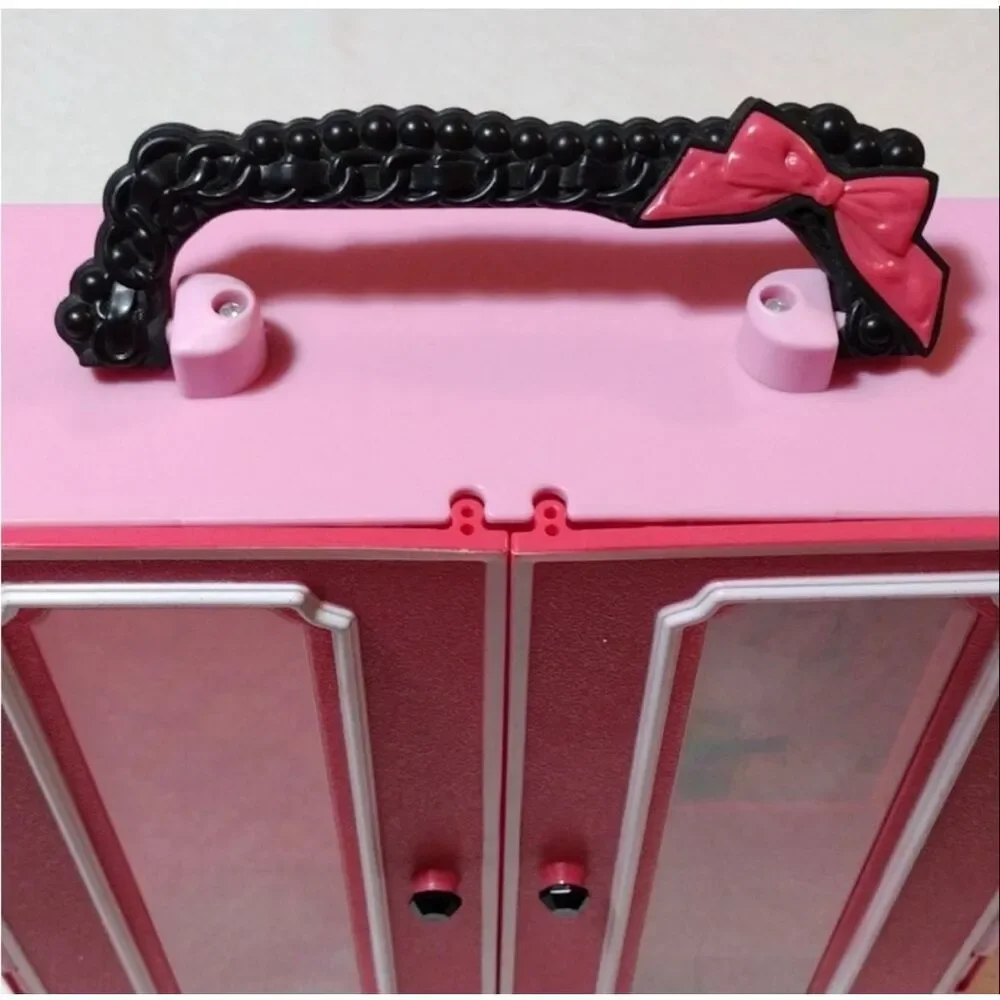 Barbie Closet Carrying Case Clothing Shoes Accessories Pink Wardrobe Fashion